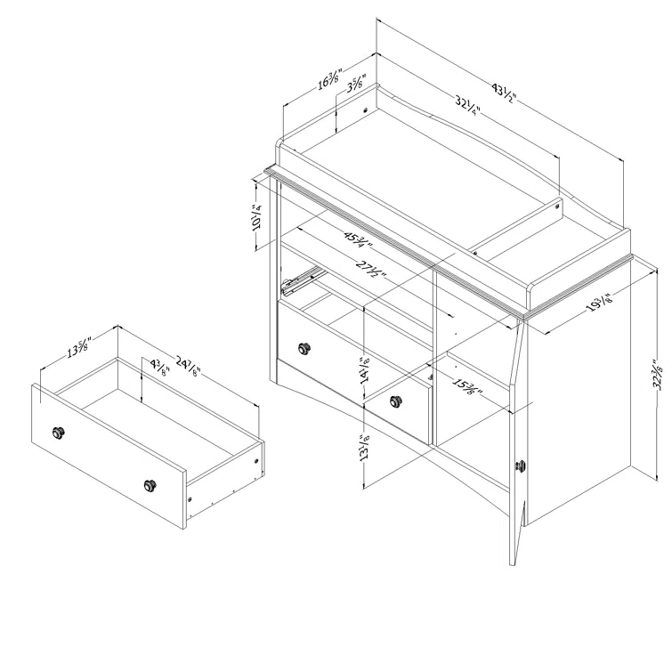 Peek-a-boo Changing Table Dresser