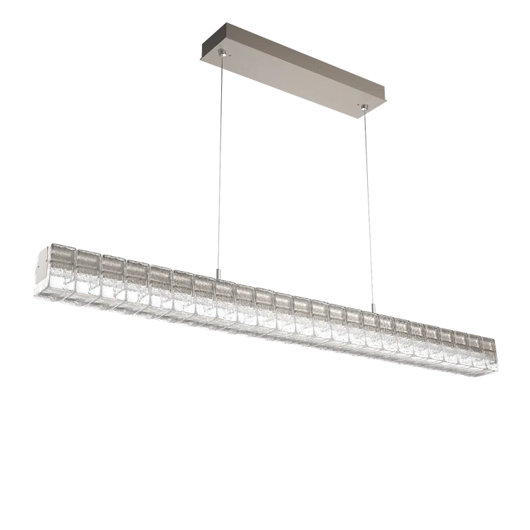 Asscher LED Sleek Silver Island Pendant with Clear Glass