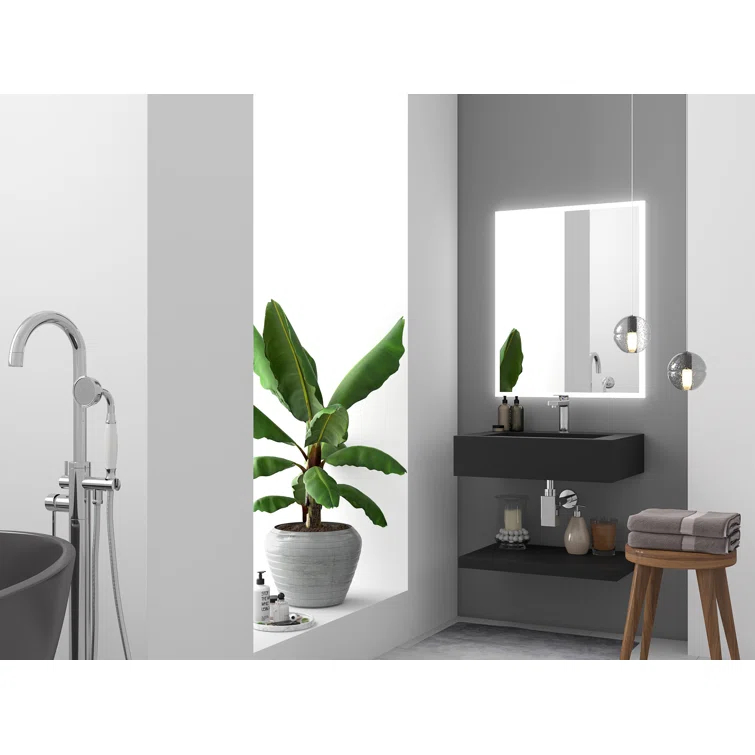 Pyramid 24" Wall-Mounted Modern Bathroom Sink with Ramp Basin