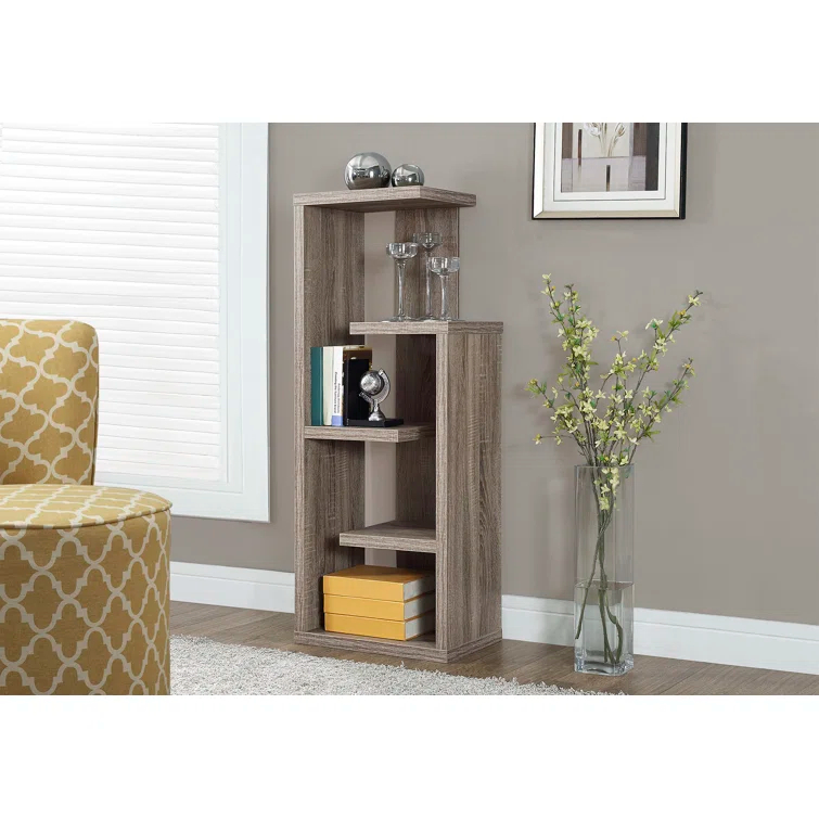 Toto Bookshelf, Bookcase, Etagere, Corner, 5 Tier, 72"H, Office, Bedroom, Laminate, Contemporary
