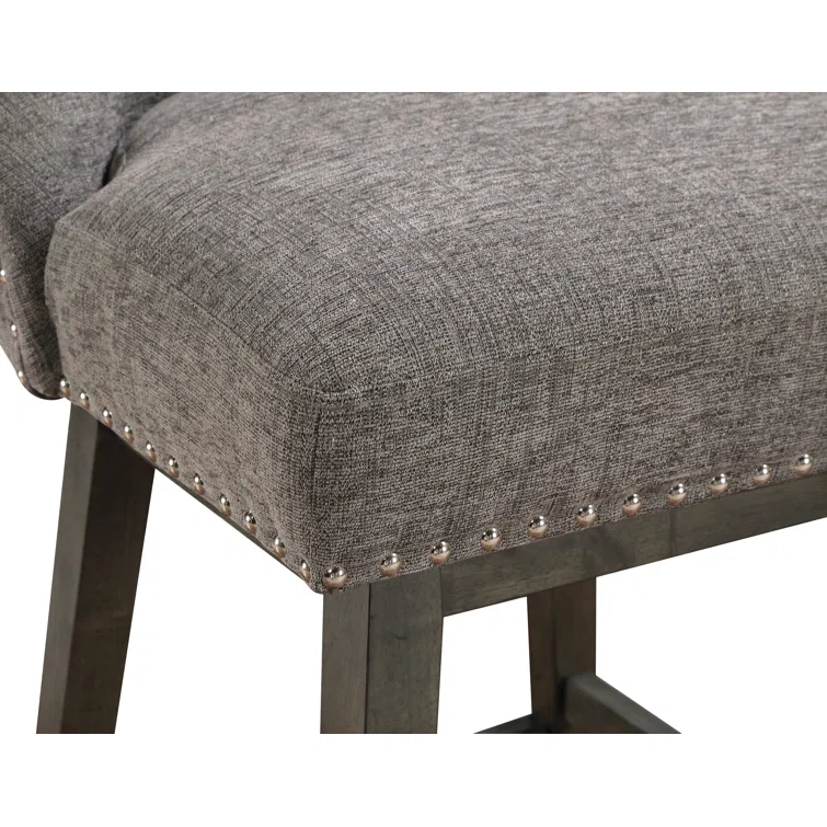 Granville Swivel Upholstered Counter Stool with Solid Wood Frame