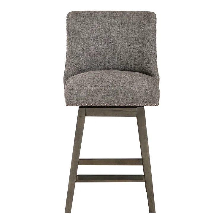 Granville Swivel Upholstered Counter Stool with Solid Wood Frame