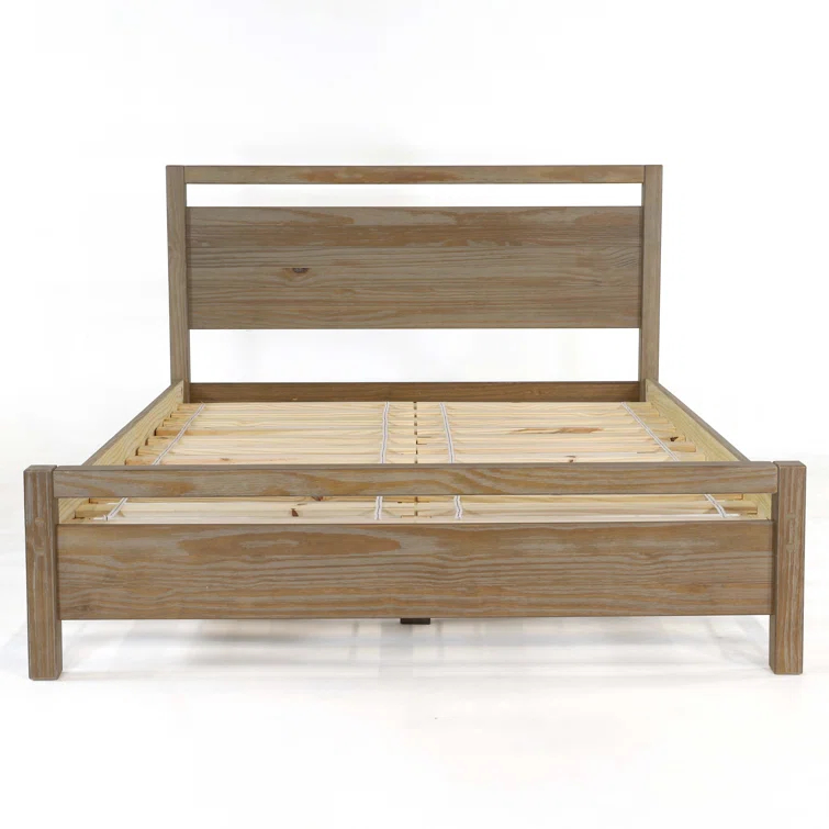 Loft Solid Wood Panel Bed