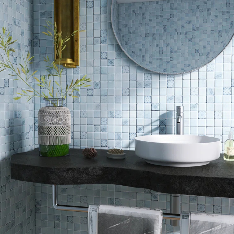 Supreme Tile Classic Roman 11.82 in. x 11.82 in. Squares Glossy Glass Mosaic Tile