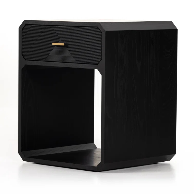 Caspian Contemporary 20.5'' Black Ash 1-Drawer Nightstand