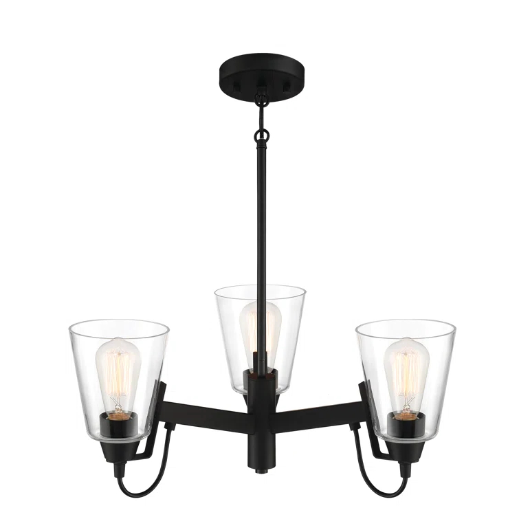 Minka Lavery Beckonridge Coal With Clear Chandelier