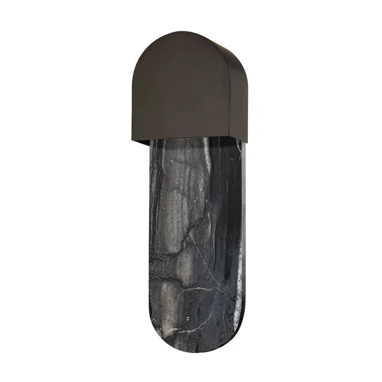 Black Brass Hardwired Wall Sconce with Incandescent Light