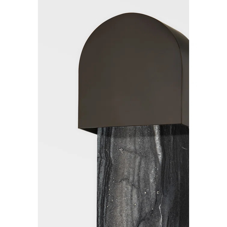 Black Brass Hardwired Wall Sconce with Incandescent Light