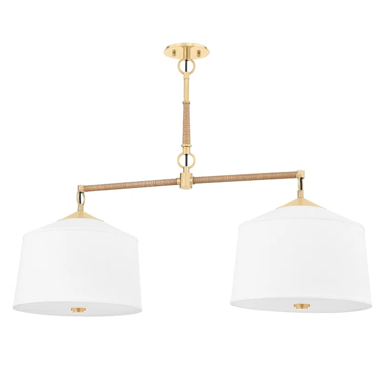 5240-AGB-Hudson Valley Lighting-White Plains - 2 Light Island-22.75 Inches Tall and 40 Inches Wide