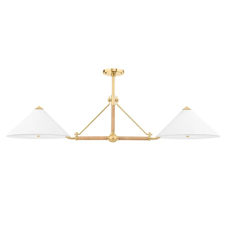 Axton Linear Pendant Light - Antique Brass / 2 Light