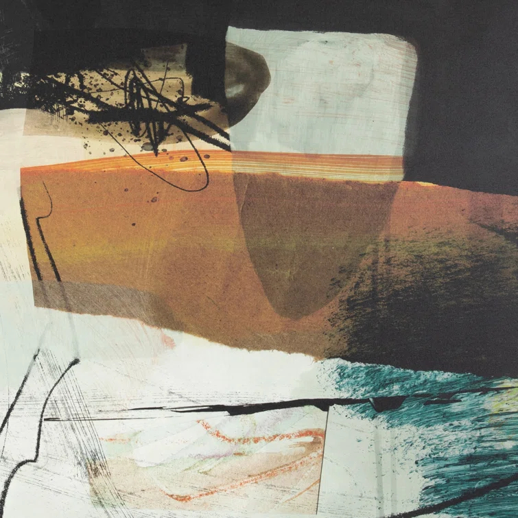 Abstract Landscape Painting with Black Frame, 32" x 24"