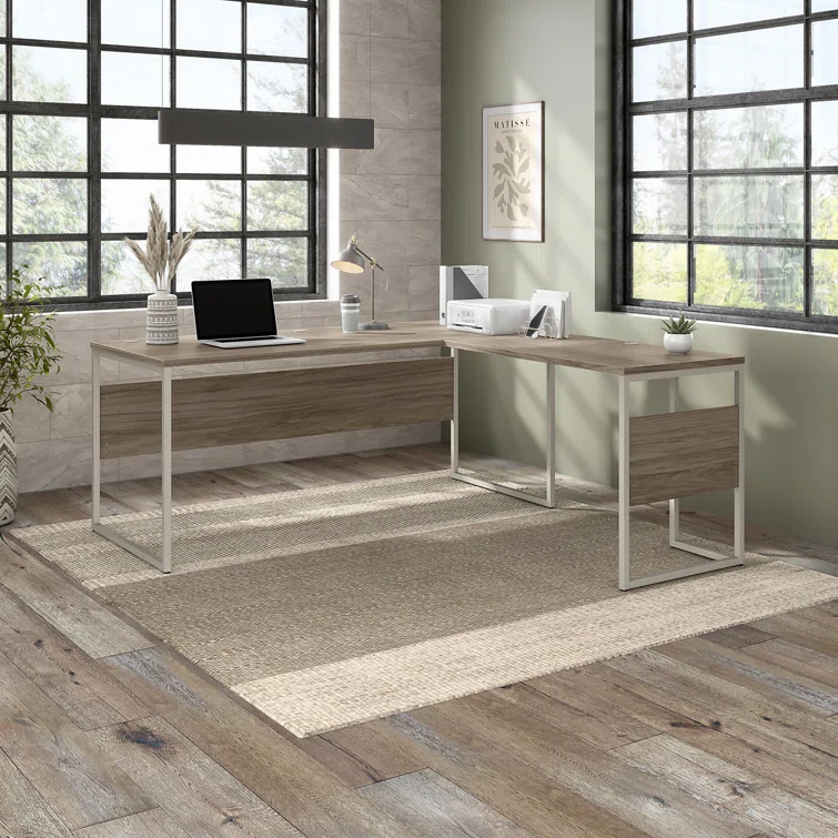 Bush Business Furniture Hybrid L-Shaped Computer Desk Office Set
