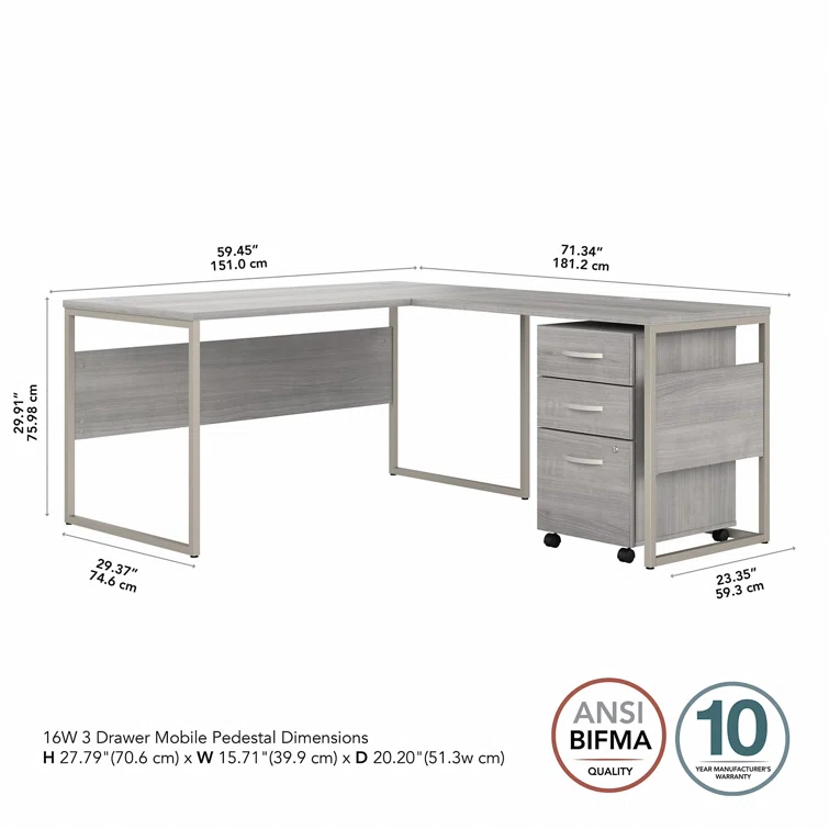 Hybrid L-Shaped Computer Desk Office Set