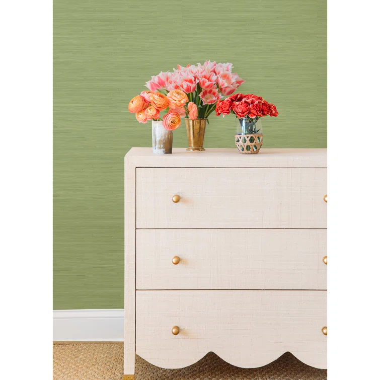 18 ft x 20.5 in x 0.025 in Grasscloth Peel and Stick Wallpaper Roll