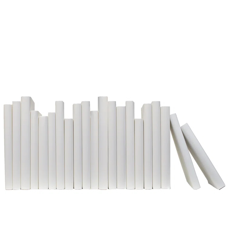 Snowfall White Paper Wrapped Decorative Books Set