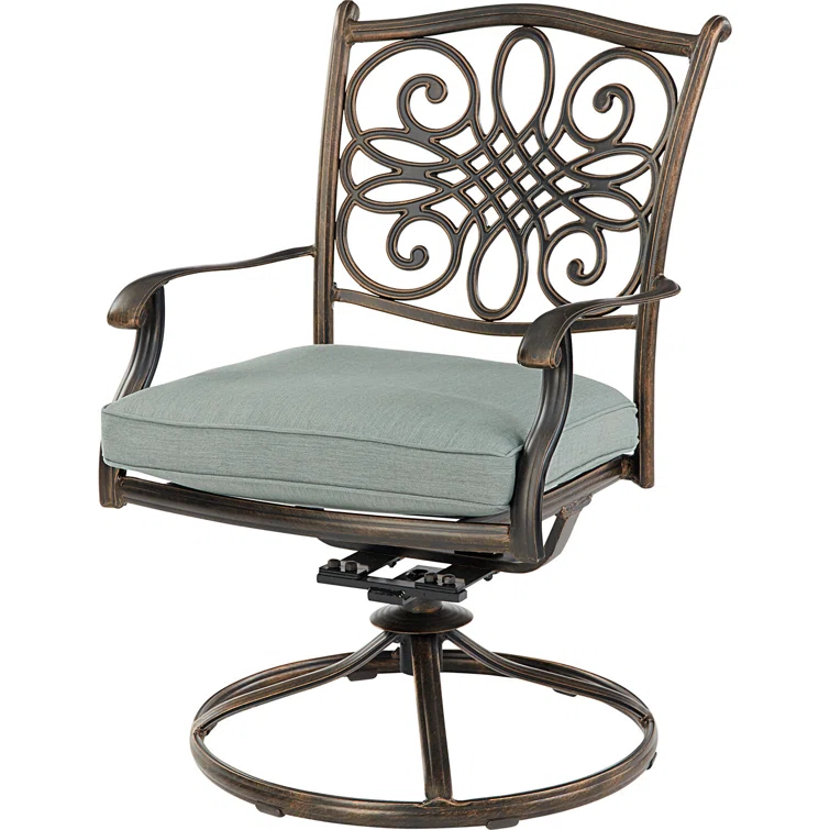 Renditions 3-Piece Set with 2 Swivel Rockers and 32-in. Cast-Top Table, Featuring Sunbrella Fabric