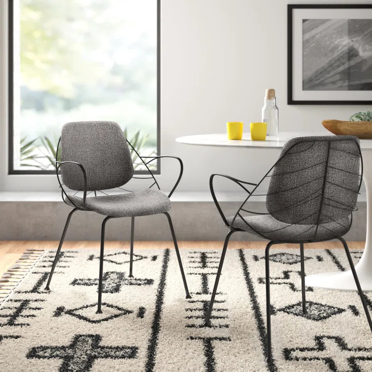 Bevers 18.3'' H Fabric Upholstered Metal Armchair
