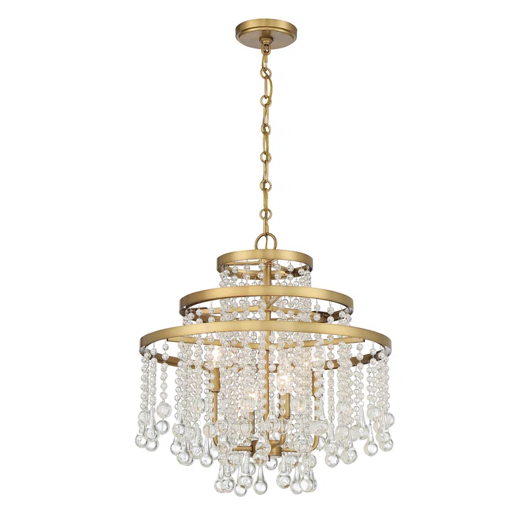 Luna 4-Light Chandelier in Warm Brass