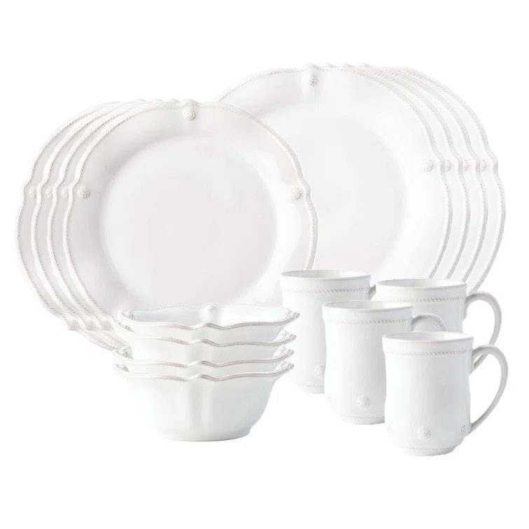Juliska Berry & Thread Flared 4 - Piece Place Setting - Whitewash (Set of 4)