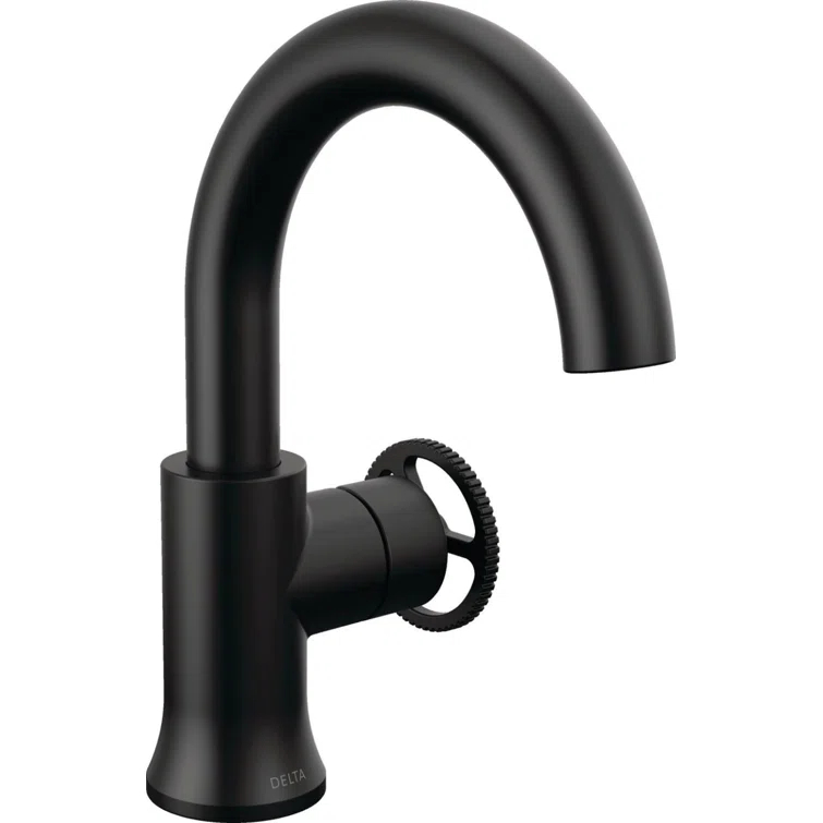 Trinsic Single Hole Bathroom Faucet with Wheel Handle, Single Handle Bathroom Sink Faucet
