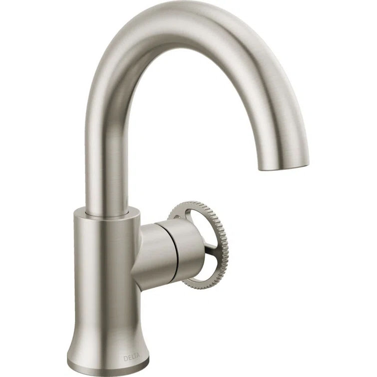 Trinsic Single Hole Bathroom Faucet with Wheel Handle, Single Handle Bathroom Sink Faucet