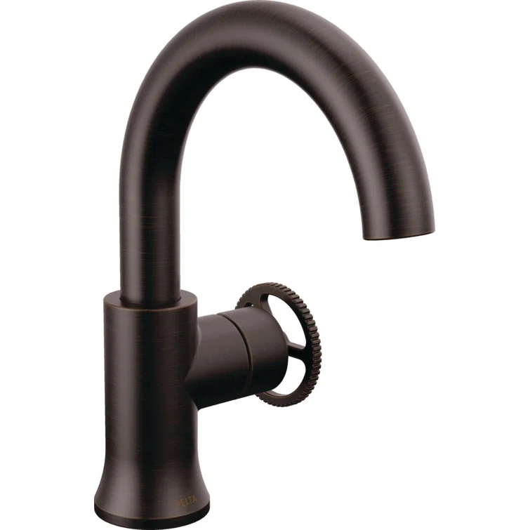 Trinsic Single Hole Bathroom Faucet with Wheel Handle, Single Handle Bathroom Sink Faucet