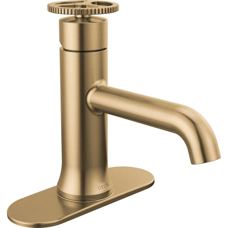 Trinsic Single Hole Bathroom Faucet with Wheel Handle, Single Handle Bathroom Sink Faucet