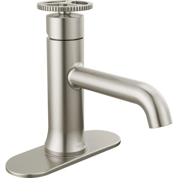 Trinsic Single Hole Bathroom Faucet with Wheel Handle, Single Handle Bathroom Sink Faucet