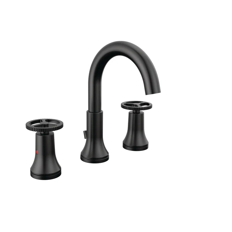 Trinsic Widespread Bathroom Faucet 3 Hole with Wheel Handle, 2-handle Bathroom Sink Faucet