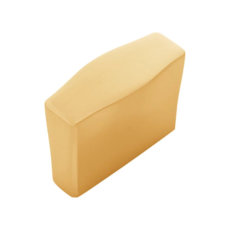 Brushed Golden Brass Round Bar Knob with Mounting Hardware