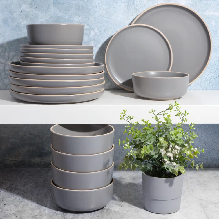 Gibson Soho Lounge Matte 18 Piece Dinnerware Set, Service for 6