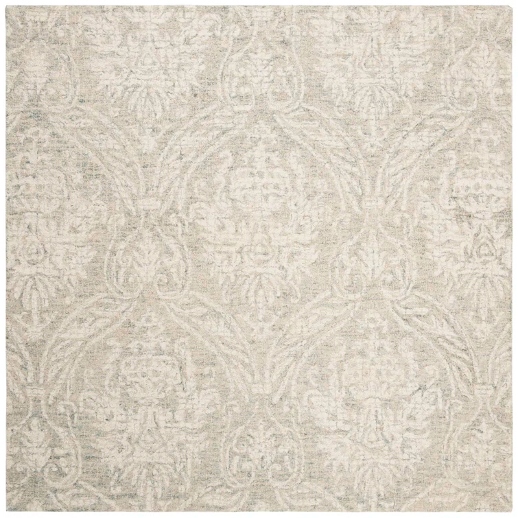Rosemarie Abstract Handmade Tufted Wool Gray/Ivory Area Rug