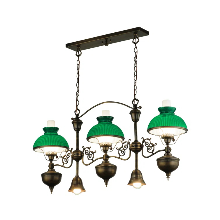 Meyda Tiffany & Stained Glass 3 - Light Antique Black Kitchen Island Pendant