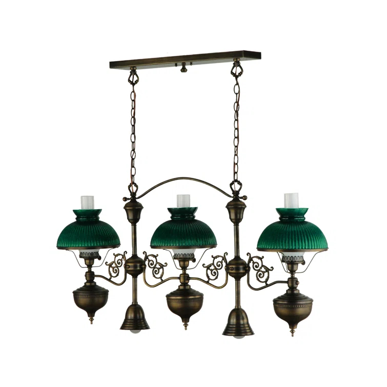 Meyda Tiffany & Stained Glass 3 - Light Antique Black Kitchen Island Pendant