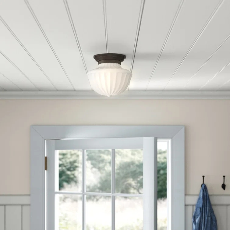 Maisie Single Light Glass Semi Flush Mount