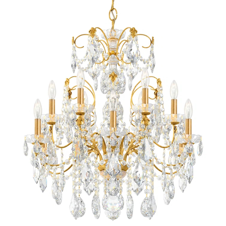 Century 12 - Light Glass Dimmable Classic / Traditional Chandelier