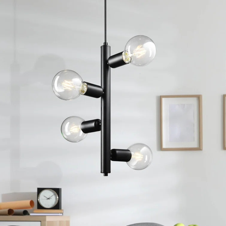 4 - Light Dimmable Sputnik Modern Linear Chandelier