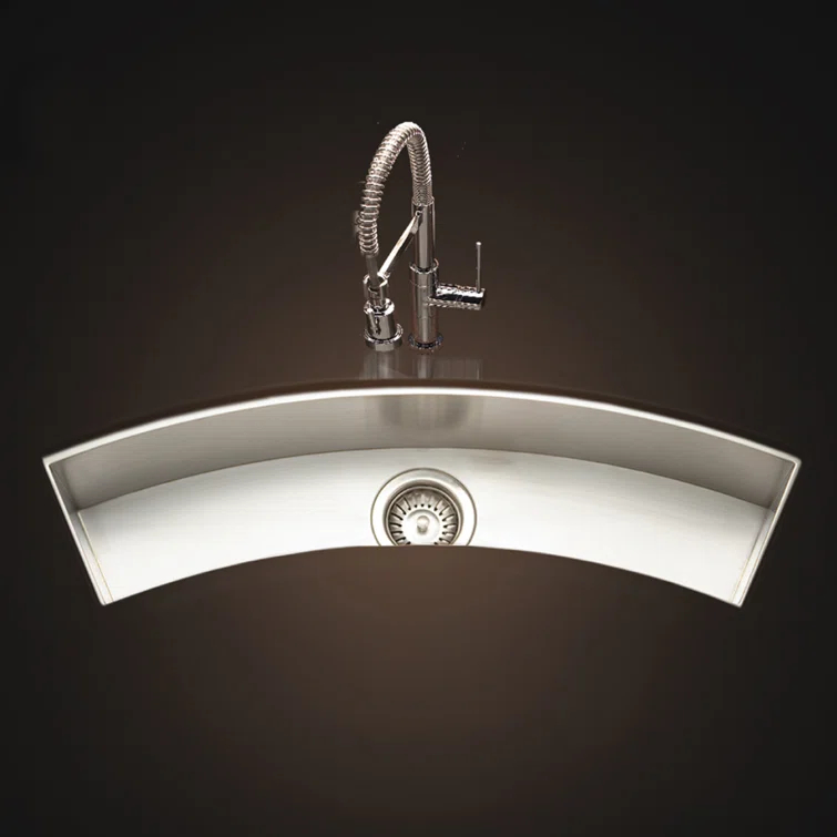 Contempo 33'' L Flush Single Bowl Stainless Steel Kitchen Sink