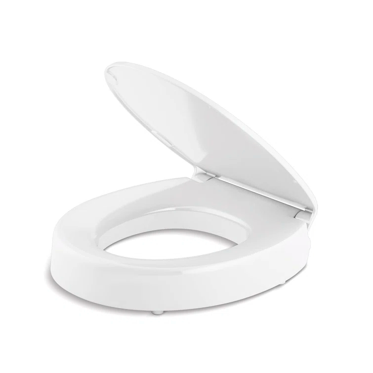 Hyten Elevated Toilet Seat with Quiet-Close Lid and Seat and Grip-Tight Bumpers