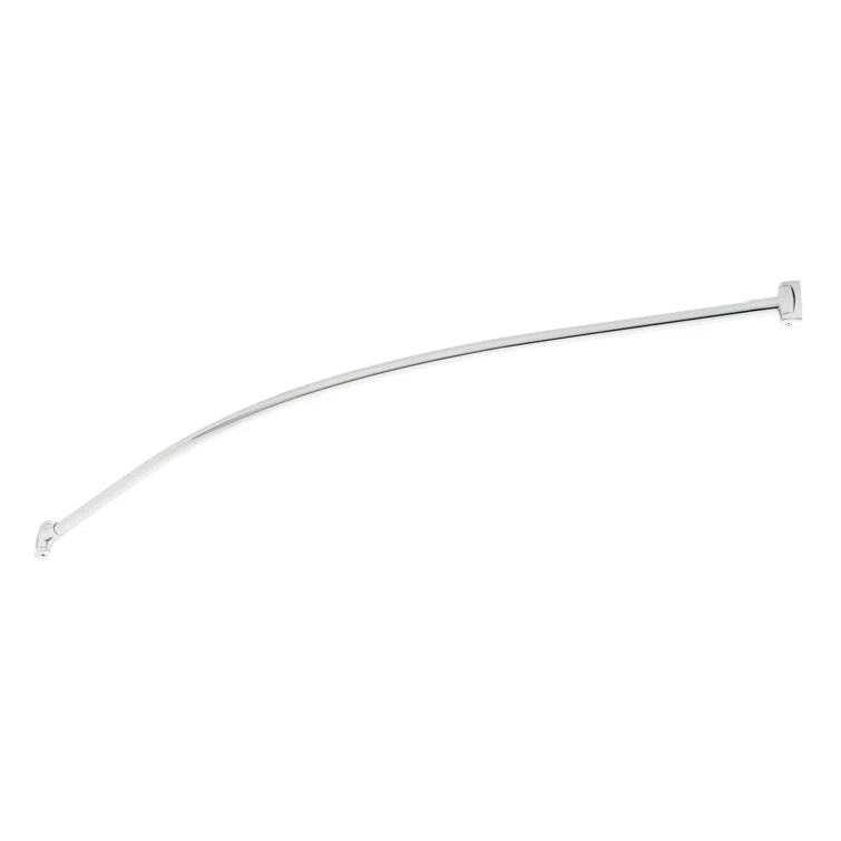 60" Chrome Curved Wall Mounted Shower Curtain Rod