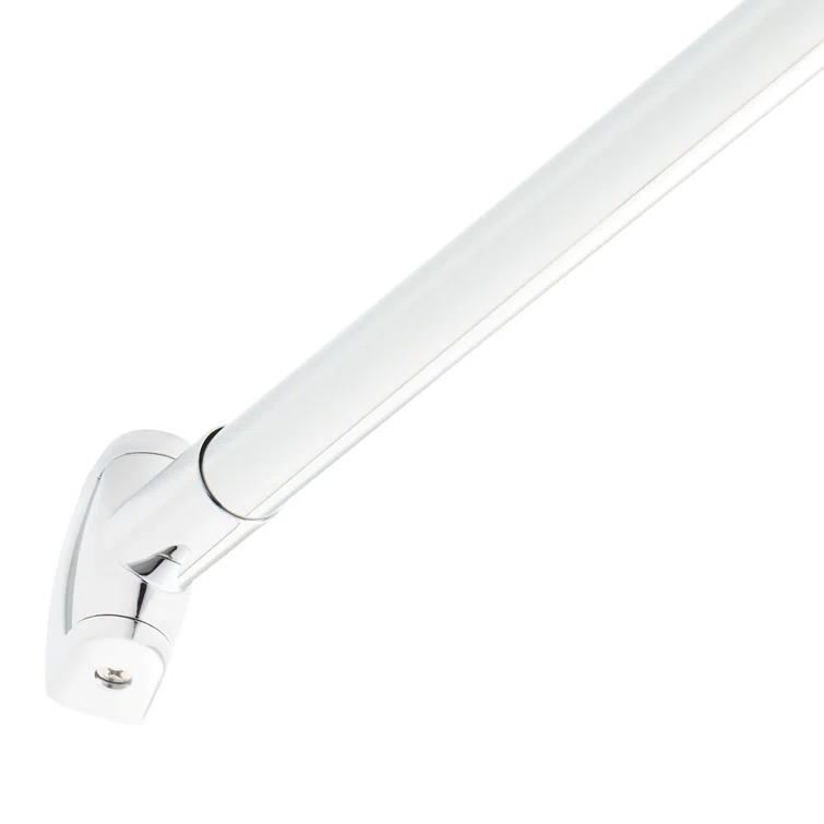 60" Chrome Curved Wall Mounted Shower Curtain Rod