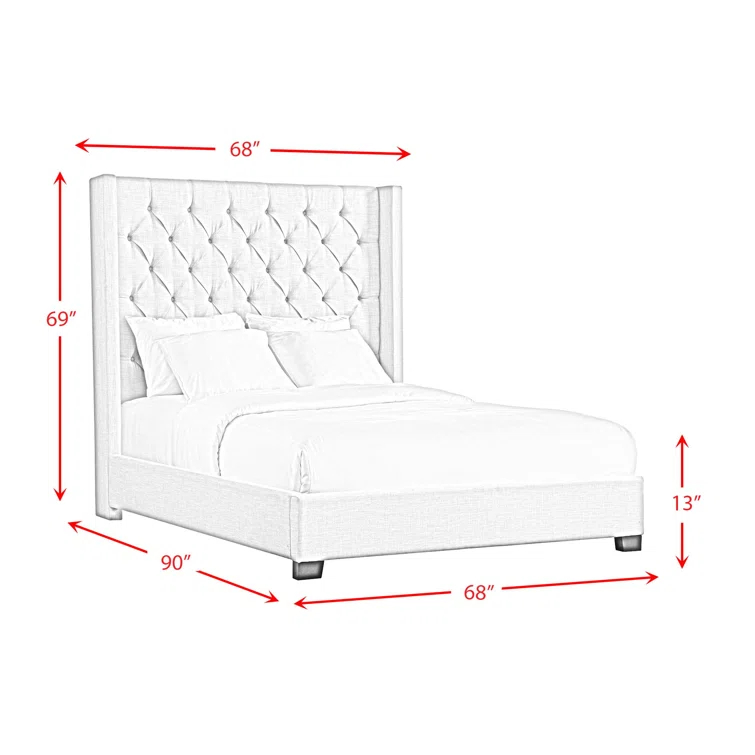 Arden Upholstered Wingback Bed