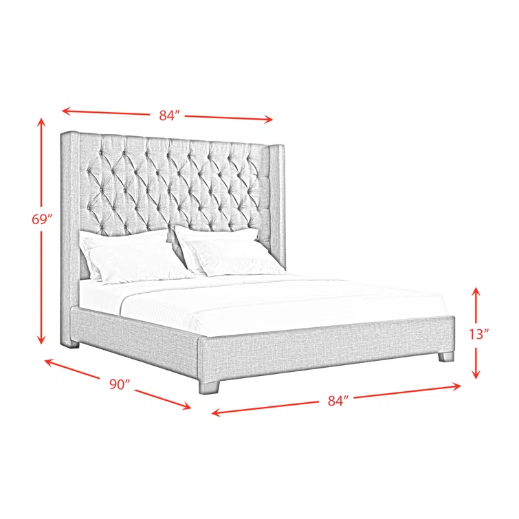 Arden Upholstered Wingback Bed