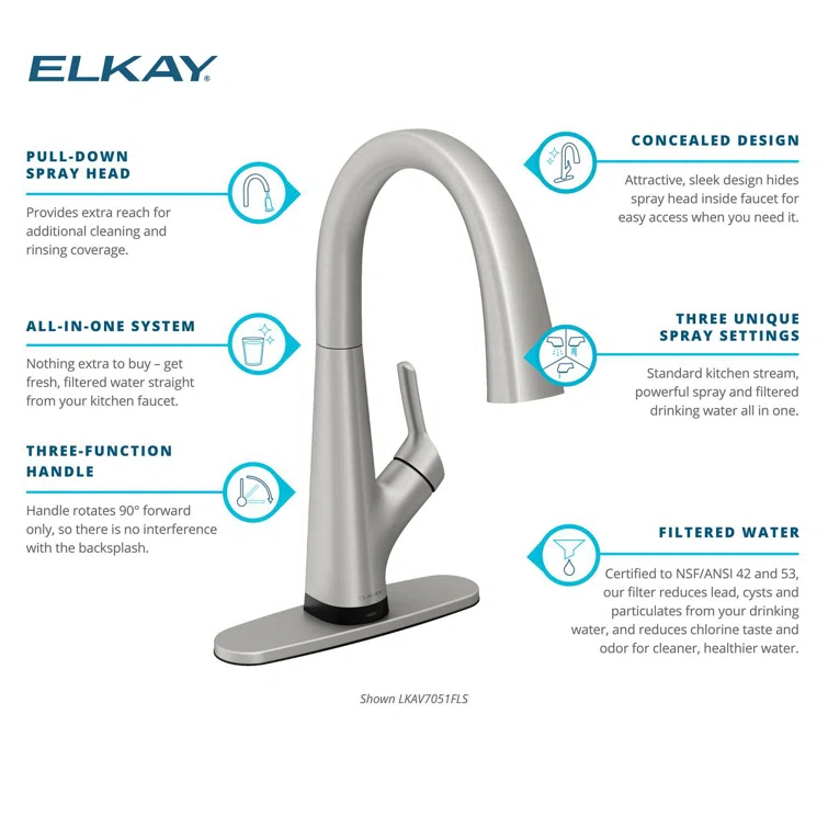 Avado Pull Down Single Handle Kitchen Faucet