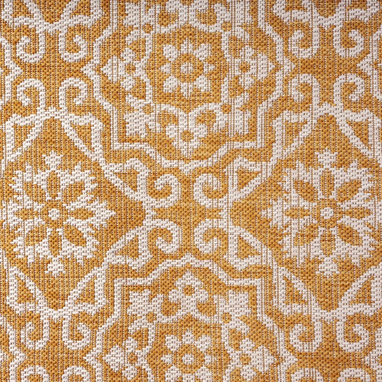 Nicole Miller New York Patio Country Danica Geometric Indoor/Outdoor Area Rug, Yellow/White