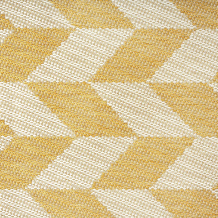 NICOLE MILLER NEW YORK Patio Country Calla Herringbone Indoor/Outdoor Area Rug, Yellow/Cream