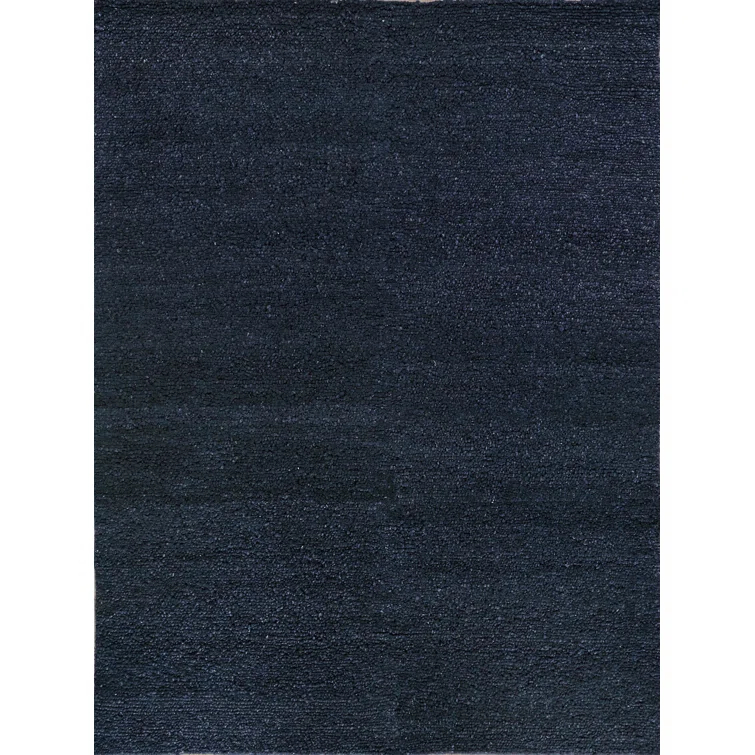 Borelli Hand-Loomed Wool Navy Blue Area Rug