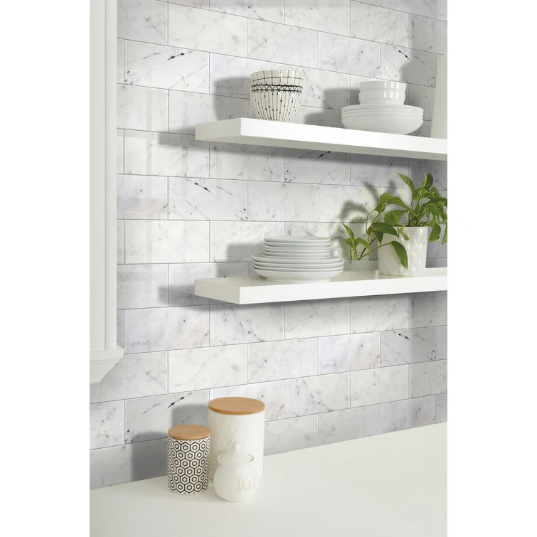 Apollo Tile 3" x 6" Marble Look Subway Wall & Floor Tile