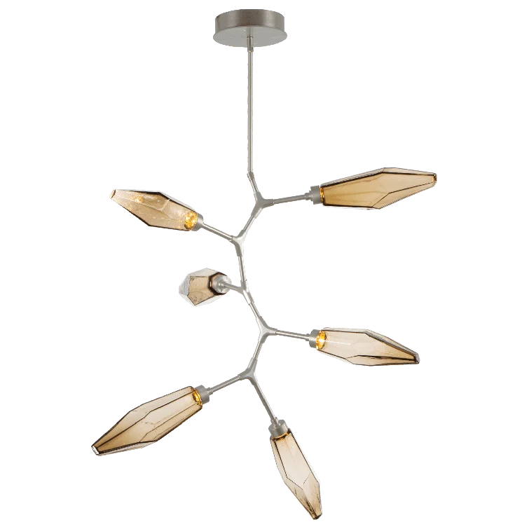 Rock Crystal 6 - Light Dimmable LED Modern Linear Chandelier