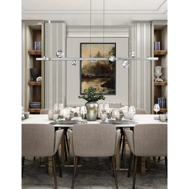 Stella Steel & Crystal Kitchen Linear Suspension